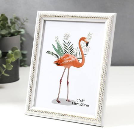 Photo frame plastic 15x20 cm "Golden spiral on white" 23x18 cm-1