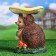 Garden Figure-Hedgehog "Gray Hedgehog under the Mushroom" good souvenirs from polystone, 23 cm, average