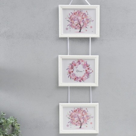 Triple photo frame on braid L-2 15x21 cm white (plastic screen)-5