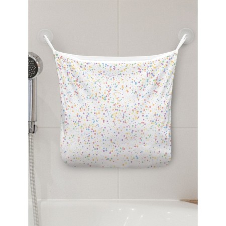 Organizer in a bath on suction cups "New Year's confetti", for storing toys and trifles, size 33x39 cm