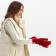 Women's gloves MIST with fingers, rr 25cm, burgundy