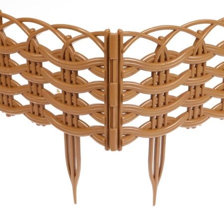 Decorative fence, 25 × 300 cm, 8 sections, plastic, beige, "Ivushka"-10