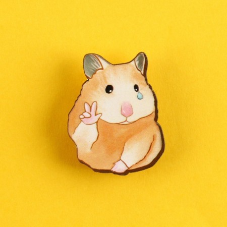 Wooden icon "Hamster", a series of memes, 2.6 x 3.3 cm-1