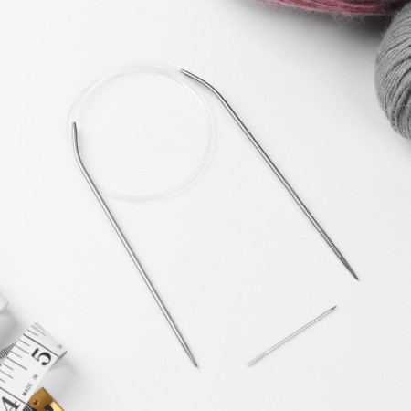 The knitting needles are circular, for knitting, with a plastic fishing line, D = 2.5 mm, 14/80 cm, with a needle-1