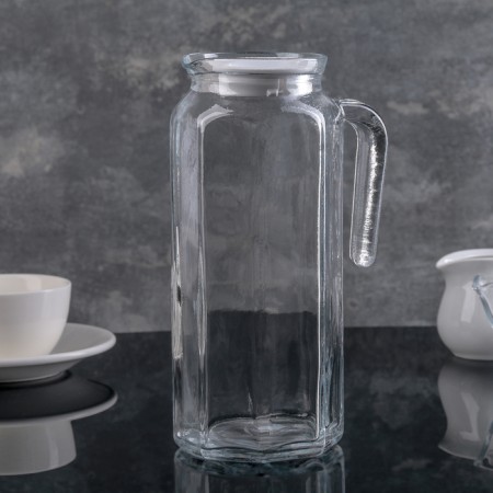 Glass Glass Kosem, 1 l, with a white lid