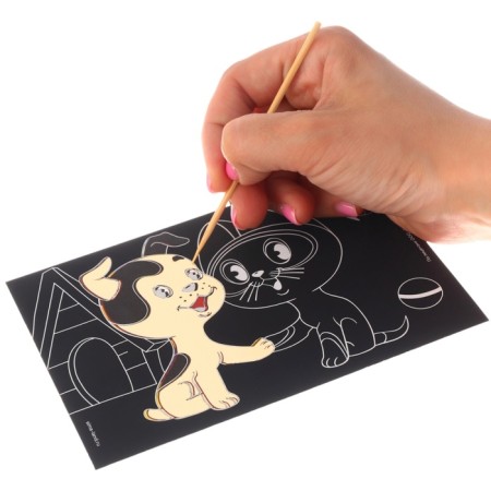 Engraving "Kitten named Gav" with a color effect, set 2 pcs, stack-3