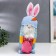 Interior doll "Dwarf in a hat with bunny ears, with a bag" Blue 40x14 cm
