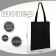 A shop bag without fastening, from textiles, black color