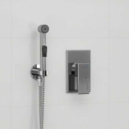 Fixer for bidet Wasserkraft A01557, with a hygienic shower, hose 120 cm, brass, chrome