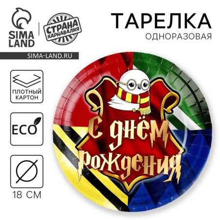 Disposable paper plate "Magic Birthday", 18 cm
