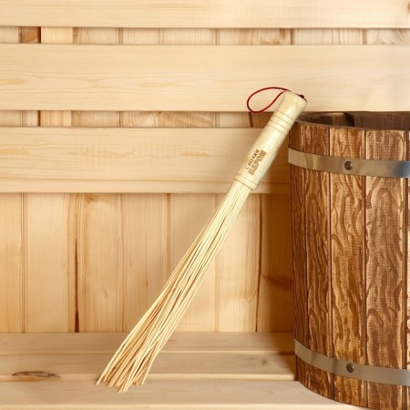 Massage broom for the bath is short "with light steam", 36 cm-1