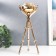 Summary Metal for 1 candle "Trinoga with a dome" gold 28x13x13 cm