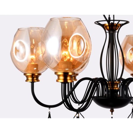 Ambrella Light Traditional, 6x40W E27 chandelier, black gold color-2
