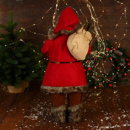 Santa Claus "with a flashlight and twigs" 60 cm, red-2