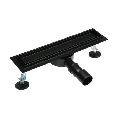 TIM BAD554002BK, 70 x 400 mm, tiles, siphon with a rotation angle of 360 °, black-matte