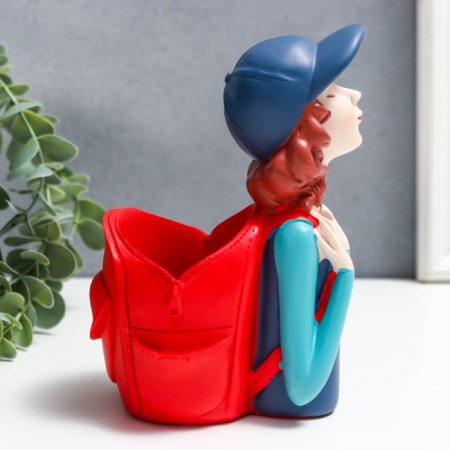Souvenir Polystone stand "Baby with a backpack, in the cap" MIX 14.7x9.5x7.7 cm-2