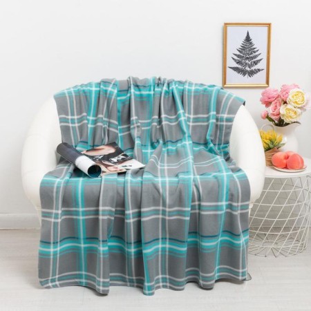 Scotland 098 Gray-turquoise blanket 140x200cm Flice 180g/m PE 100%