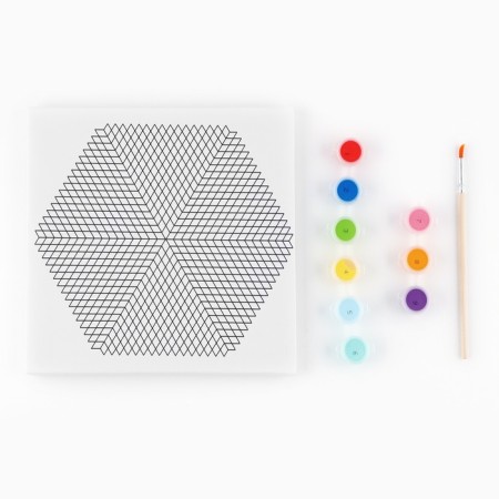 Drawing set. Coloring anti -stress "Mandala by date of birth", canvas on the subframe, 20 x 20 cm-4
