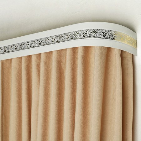 Three -cereal cornice "Ultracompact. Grace gold ", 360 cm, with a decorative bar 7 cm, white color