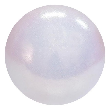 The ball for rhythmic gymnastics Pastorelli New Generation Glitter HV Fig, D = 18 cm, white color