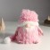 Interior light doll "Santa Claus in a pink fur coat and long cap" 20x20x25 cm