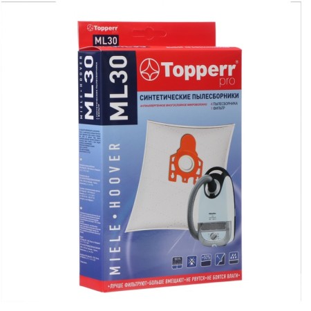 Topperr ML 30 synthetic vacuumber for vacuum cleaners Miele, Hoover, 4 pcs. + 1 filter