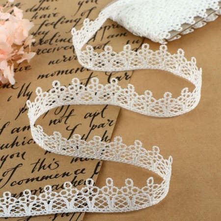 Lace Hypure, 20 mm × 9 ± 0.5 m, white color