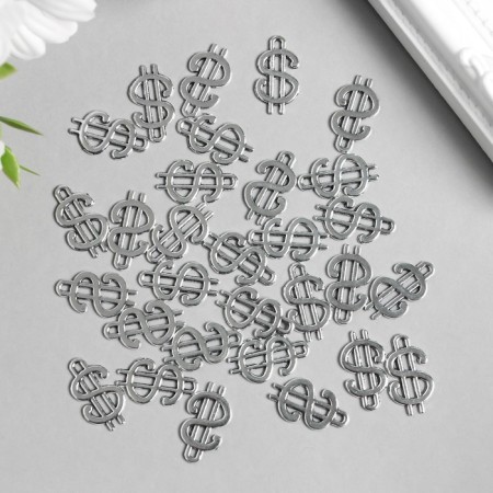 Decor for creativity Metal "dollar" silver 2.1x1.2 cm-1