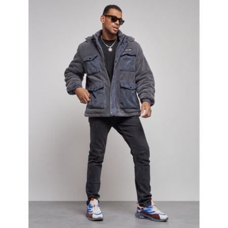 Plush jacket, size 54, gray color-10