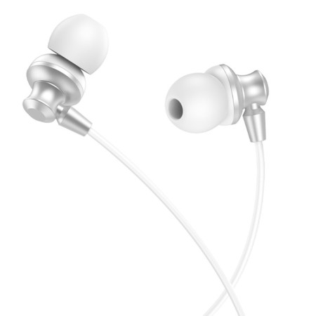 Hoco M98 headphones, wired, vacuum, microphone, 1.2 m, silver