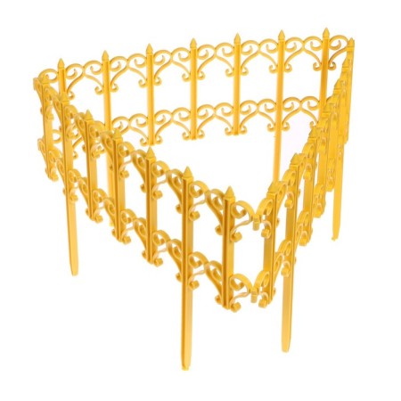 Decorative fence, 25 × 180 cm, 5 sections, plastic, yellow, "classics"-8