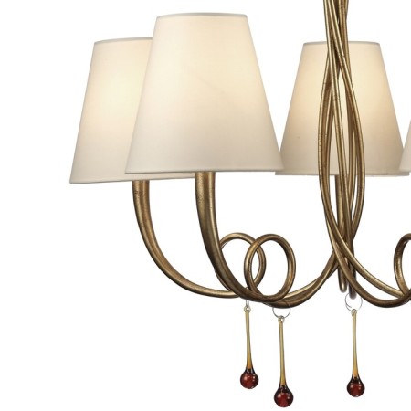 Suspended chandelier Mantra Paola, E14, 5x20W, 532 mm, matte gold color-2