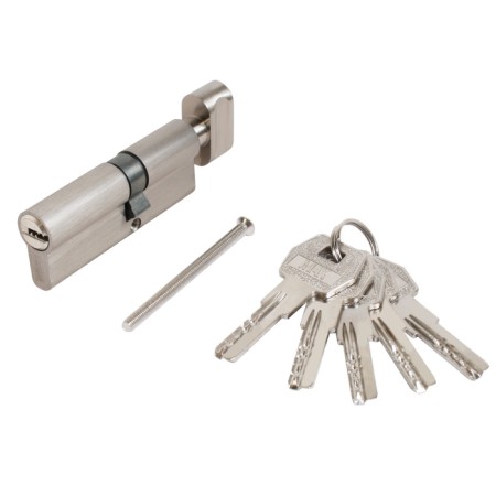 Cylinder mechanism standard MAX, 80 mm (45x35V), 5 keys, key/turntable, matte nickel 1066395