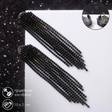 Hanging earrings with rhinestones 
