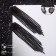 Hanging earrings with rhinestones "Waterfall" a house, black color in gray metal, 10cm