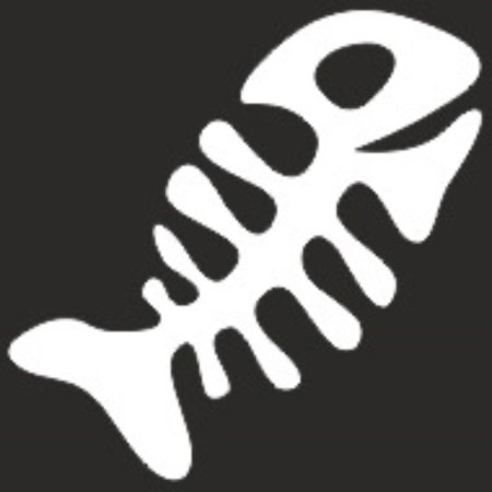 Sticker Gloker Thermo Plotter, SkyWay "Skeleton of Pisces", reflector, 50x50 mm, silver color