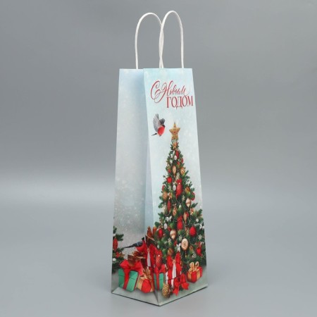 Package for the bottle "Gifts", 13 x 36 x 10 cm, New Year-1