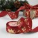 Satin tape with embossing "deer in the harness", 40 mm, 23 ± 1 m, red color/gold No. 33