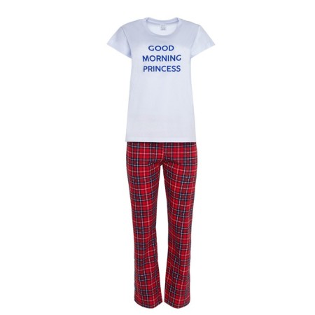 Homemade female "Good Morning" (T -shirt/pants), white/red color, size 48-7