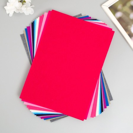 A set of hard felt "Astra" (16 pcs) Assorted, 1 mm, 180 g, 20x30 cm
