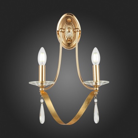 Wall lamp EVOLUCE. Sle120211-02. Filatta. 2x40 watts, E14, 26x33 cm, color French gold-2