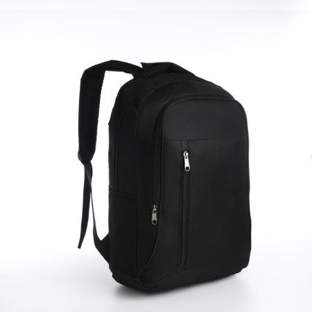 Young backpack from textiles on lightning, 4 pockets, black color-2