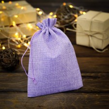 Gift bag from canvases, lilac, 15 x 21 cm