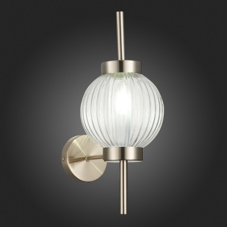 Wall lamp E14, 1x40W, 16.5x38.8 cm, Nickel color, transparent-3