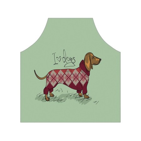 Apron kitchen with a photo print "I love a dachshund", adjustable, size OS-2