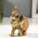 Polystone souvenir "Elephant in the Golden Popone with crystals" 10.5x11x4.5 cm