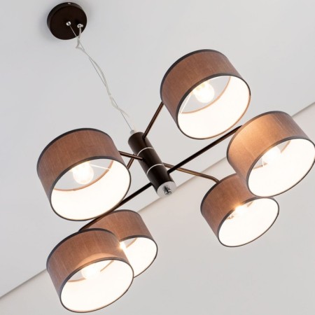 Suspended chandelier Citilux "Form" CL428261, 6x60W, E27, brown color-11