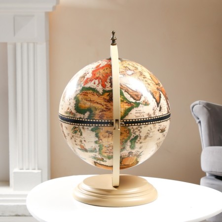 Globe bar decorative "Wanderer map" White 38x33x48 cm-8