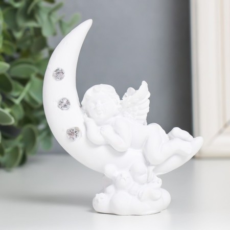 Souvenir Polystone "Sleeping Angel on the month" Rhils Mix 3.5x7.5x10.5 cm-1