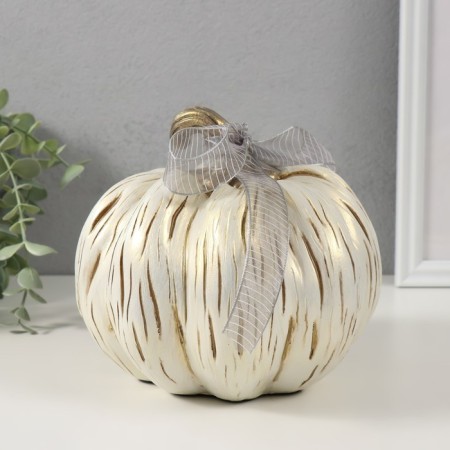 Polystone souvenir "Golden pumpkin with a bow" 18x17x15.5 cm-1